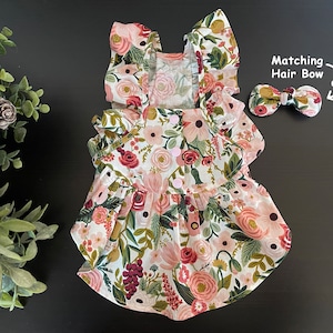 Garden Party, Ruffle Dress, Dog dress, Girl Dog, Puppy Dress, Dog Mom Gift, Floral Dress, Spring Dress, Custom Dress