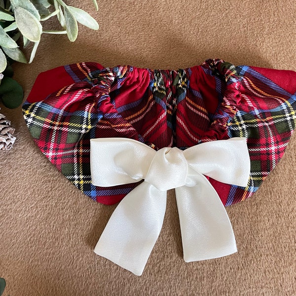 Ivory Bow, Christmas Bandana, Dog Cape, Collar, Scarf, Dog Christmas, Large Dog, Dog Mom Gift, Cute dog accessories, Girl Dog, Small Dog,