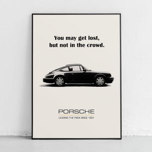 Porsche 911 Black/ mysteriöses Auto Poster | Porsche 911 | Porsche 911 Poster | Porsche Plakat | Porsche Vintage Anzeige | Digitaler Download