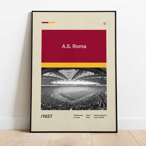 AS Roma poster | Roma poster | roma football club  | Roma stadium poster | Stadio Olimpico poster | Rossi Roma | AS Roma | digital DOWNLOAD!