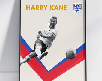 Harry Kane Poster - England - WM - Three Lions - Minimalistisches Design Poster - Fußball - DIGITALER download - SOFORT download!