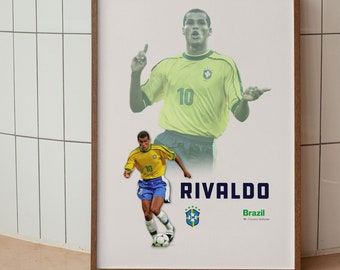 Rivaldo Brazil art print | Rivaldo Brazil poster | Rivaldo Brazil | Brazil World Cup poster | Rivaldo | Rivaldo poster |  Digital Download!!