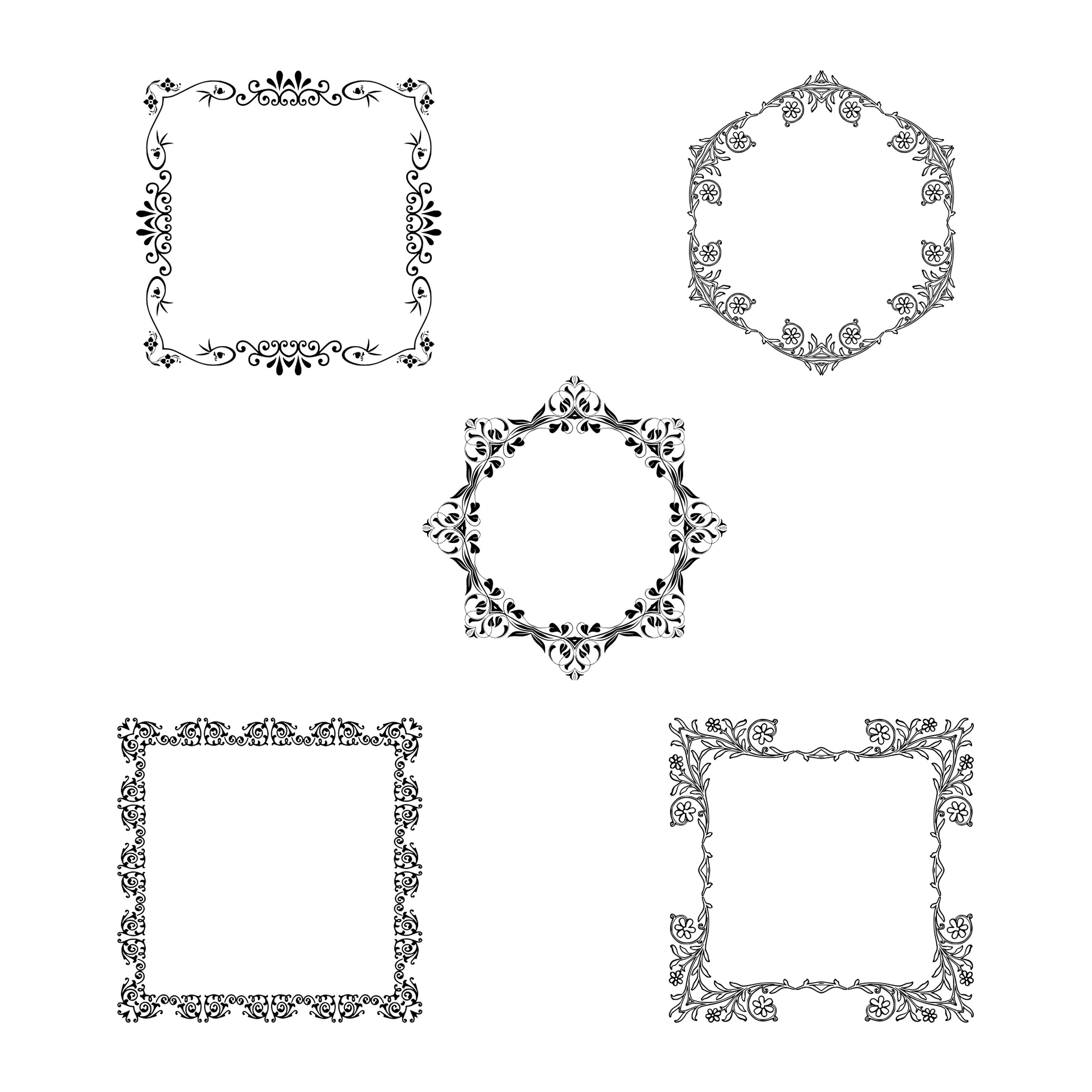 Mega Pack Ornamental Frames Collection of 50 Vintage / Art Deco/ Floral