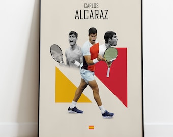 Carlos Alcaraz | 2 poster variations | tennis poster | Alcaraz tennis poster | Carlitos Alcaraz | Alcaraz | FREE poster | instant DOWNLOAD!!