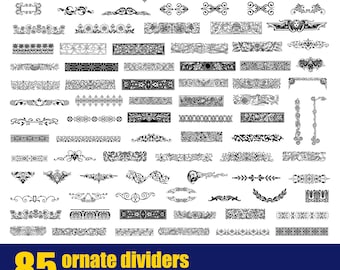 Collection of 85 Victorian/ Baroque Dividers! | Ornamental Dividers | Ornaments | Vintage Dividers | EPS, SVG & PNG Files- Digital Download!