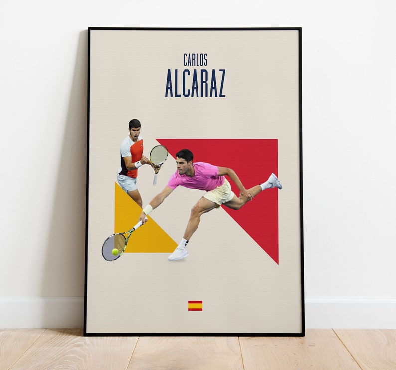 Carlos Alcaraz 2 Poster Variations Tennis Poster Alcaraz Tennis Poster