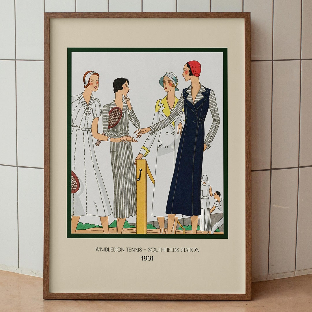 Vintage Tennis Poster Wimbledon Tennis Poster Art Deco Tennis Poster ...