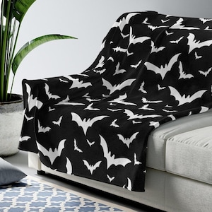 Bat Blanket | Halloween Throw Blanket | Cute Bats | Spooky Blanket | Sherpa Blanket | Spooky Home Decor