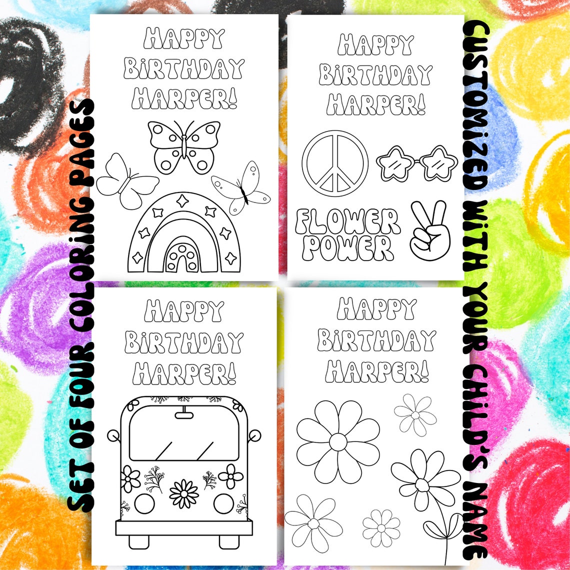 Digital Coloring Book Party Favors Birthday Party Favors Etsy