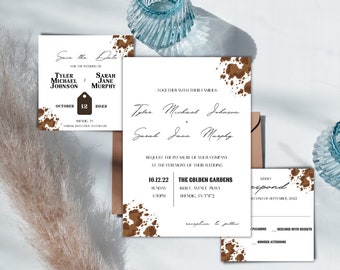 DIGITAL, Western Wedding Invitation, Save the Date, RSVP, Wedding Invitation Set