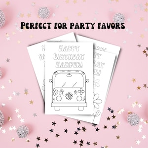 Digital, Coloring Book, Party Favors, Birthday party favors, Retro Groovy birthday, Hippie Theme
