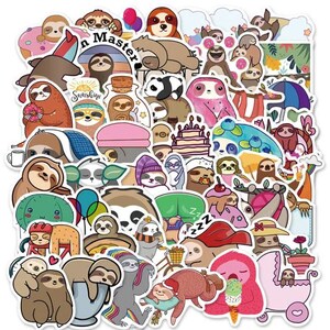 Cute Sloth Stickers Perfect For Water Bottles And Laptops Pack of 10