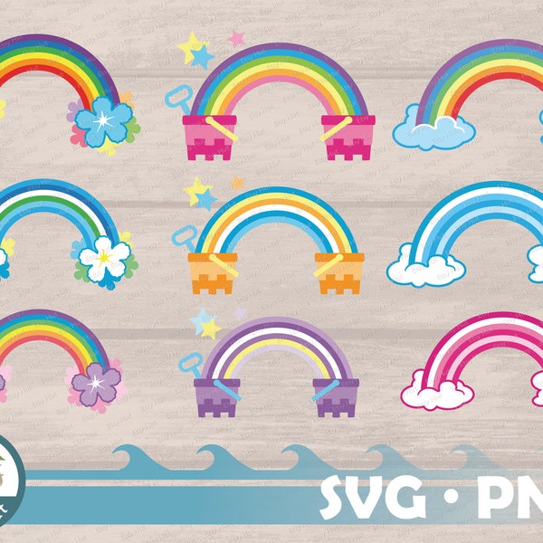 Rainbow Clipart Bright Simple Rainbow SVG PNG Pastel Rainbow svg png Baby Boy svg png Baby Girl svg png Cloud SVG Multicolor Image