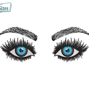 Eyes Designs, Eyes Machine Embroidery design, Eyelashes Embroidery Files, Eyes Embroidery Machine Patterns - 3 sizes, Instant download