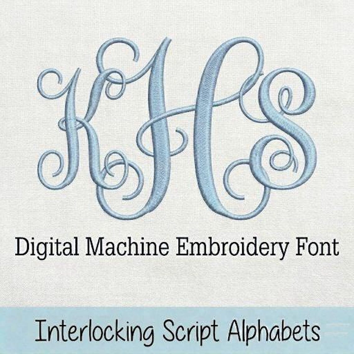 Interlocking Typography Interlocking Monogram Embroidery Font, Fancy Interlocking Vine Script ...
