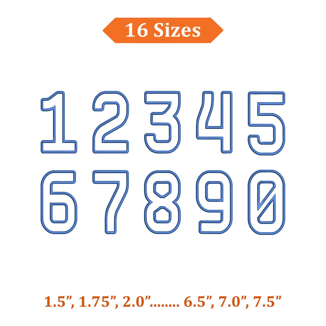 Numbers Applique Embroidery Design | 0–9 Number Machine Embroidery ...