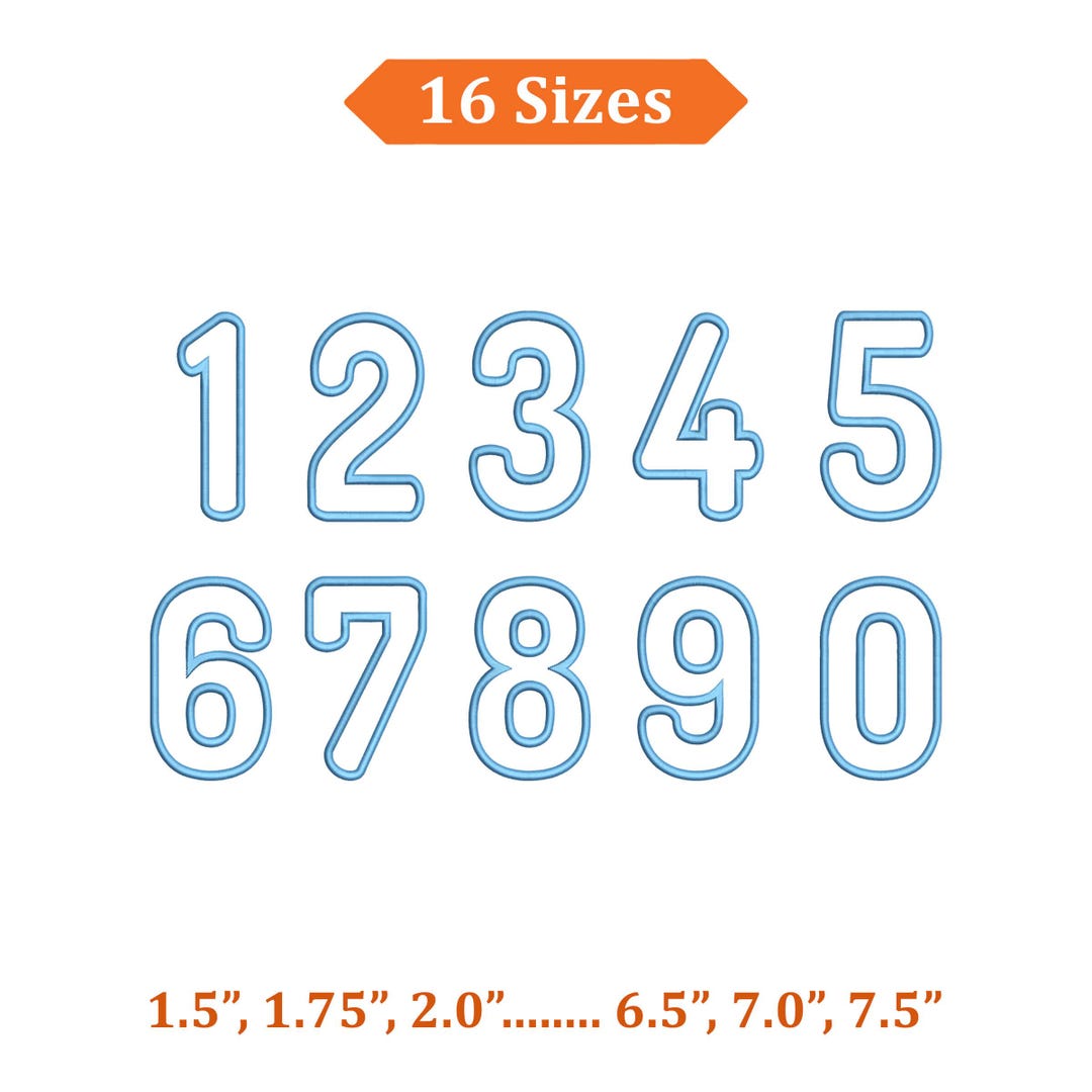 Number Embroidery Design, Numbers Applique Machine Embroidery Files ...