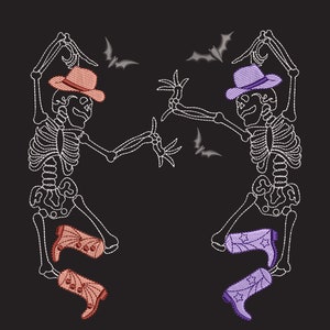 Skeleton Embroidery Files For Halloween, Skeleton Peace Hand Digital Embroidery Machine Design Patterns - 3 Sizes - Instant Download