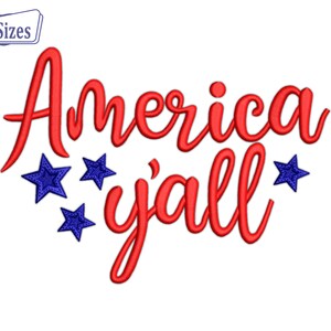 4th Of July American Girl Embroidery Design, All USA Girls Red White And Blue Machine Digital Embroidery Design 3 Sizes - Instant Download