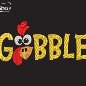 Thanksgiving Turkey Embroidery Designs, Autumn Machine Embroidery Files, Fall Little Miss Gobble Digital Embroidery Files - Instant Download