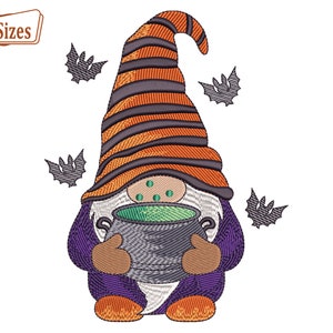 Halloween Gnome, Gnome Embroidery,  Halloween Gnome Embroidery Design Patterns, Halloween Machine Embroidery Files - DIGITAL DOWNLOAD