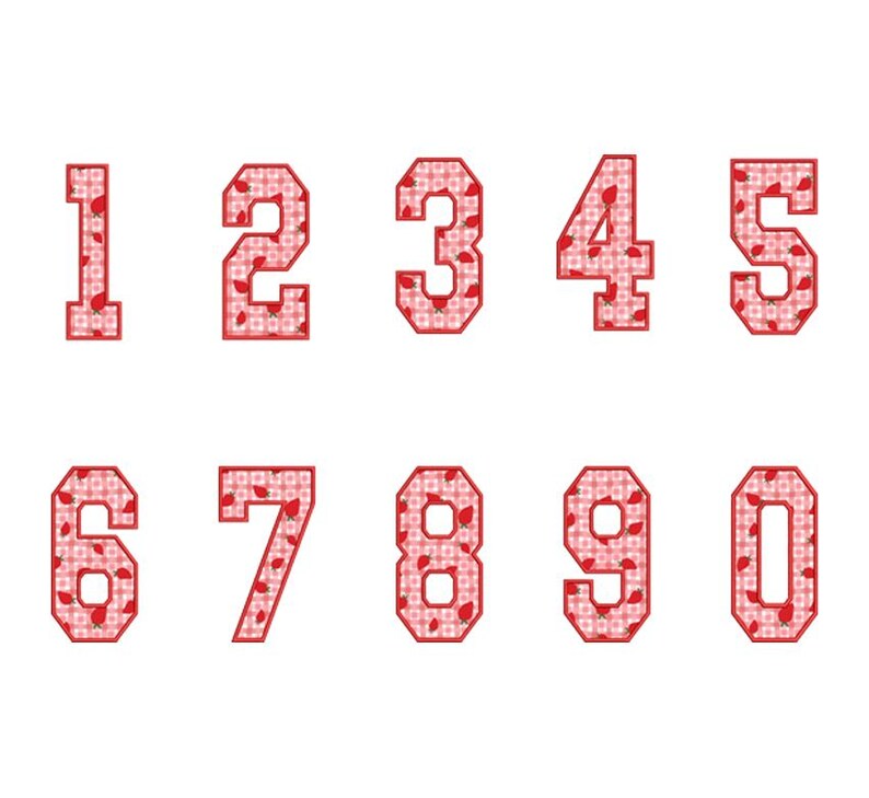 Sport Numbers Embroidery Designs, 0-9 Varsity Machine Embroidery Files ...