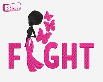 Pink Ribbon, Awareness Embroidery Design, Breast Cancer Embroidery, Ribbon Embroidery Files, Fight Embroidery Design, Breast cancer pattern