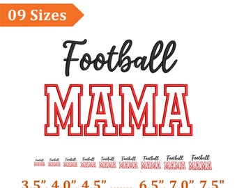 Football Mama Embroidery Files, Mama Mom Applique Embroidery Design, Sports Mother Day Digital Embroidery Files, Football Cheer Mom, 9 Sizes
