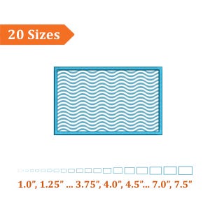 Rectangle Applique Embroidery Design: 20 Sizes (Digital Download)