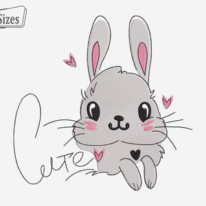 Bunny Machine Embroidery Files, Cute Bunny Embroidery Designs, Easter Bunny Embroidery Designs, Easter Embroidery Bunny Digital Designs
