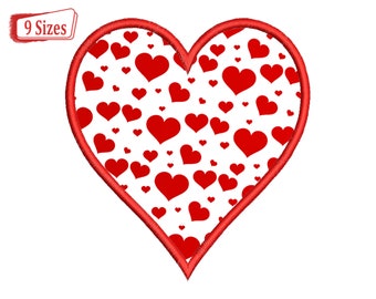 Applique heart Embroidery Design, Hearts Embroidery Design, Heart Applique embroidery Design, Heart Applique Machine Embroidery Patterns