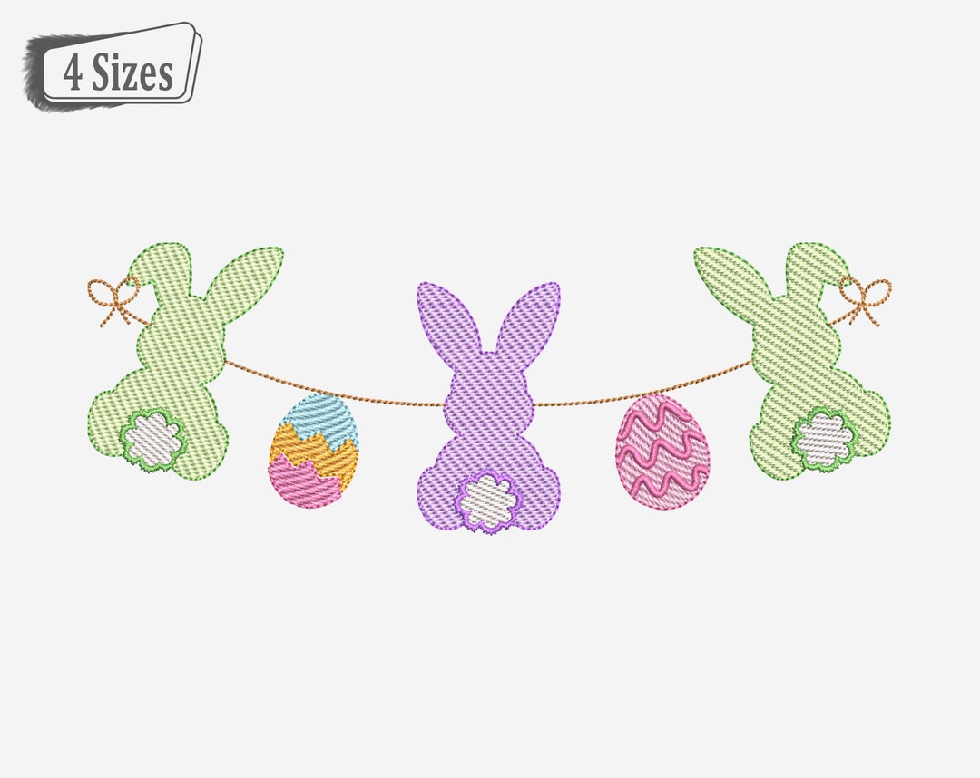 Machine Embroidery Designs for Easter Bunny Easter Etsy