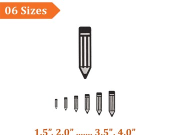 Pencil Embroidery Design, Back to School Embroidery Design, Mini School Stitching Pattern, Preschool Designs, 6 Sizes - Digital Downloads