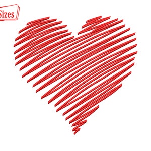 Heart Embroidery design. Heart Embroidery Files. Machine Embroidery Hearts Design. Embroidery design Heart - Digital Sketch Embroidery