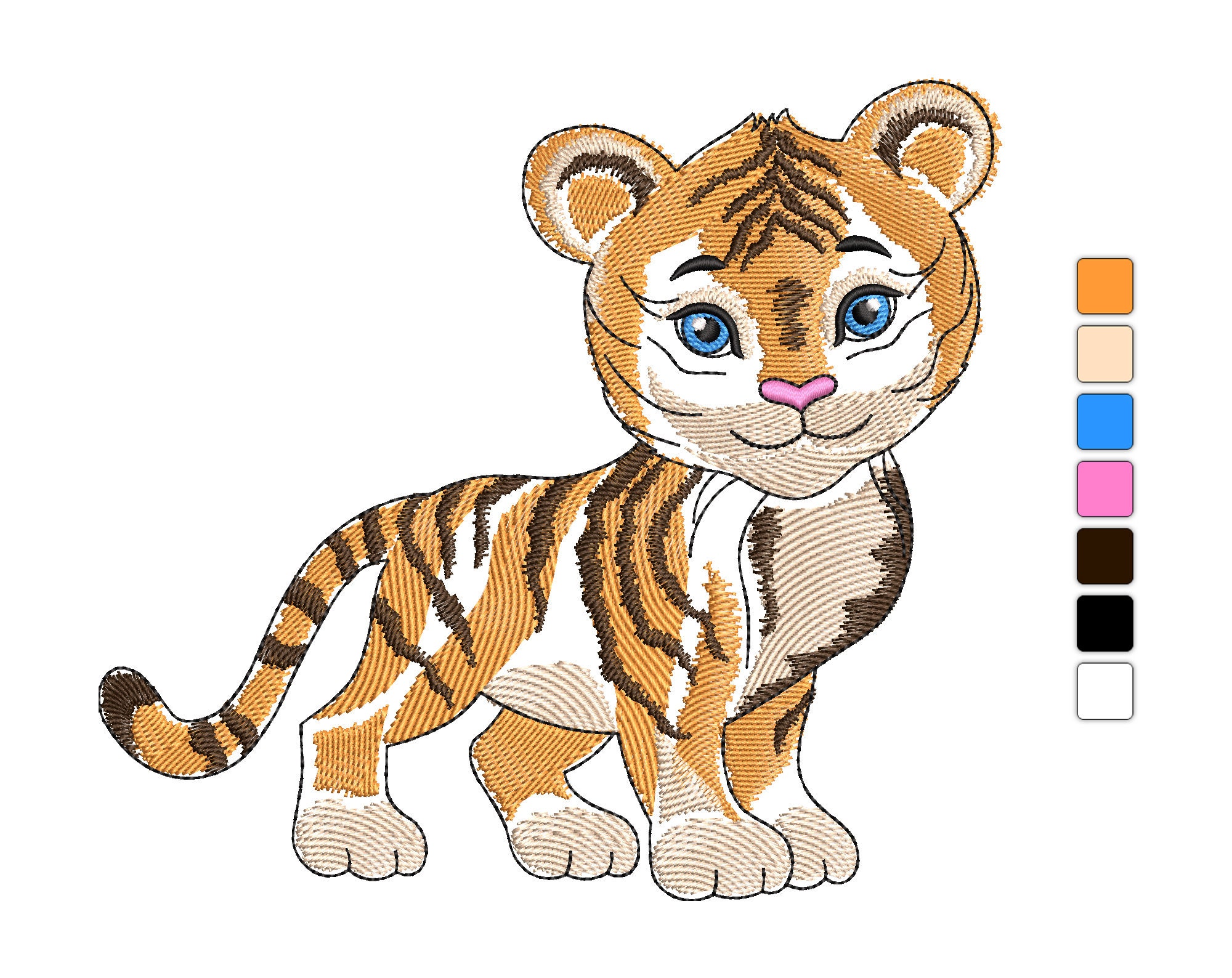 African Tiger Embroidery Design Safari Animal Embroidery - Etsy
