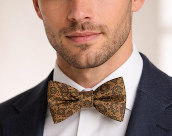 Pajarita de seda 100% para anudar - estilo vintage