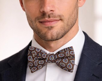 Pajarita de seda 100% para anudar - estilo vintage