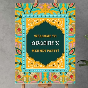 Mehndi, Qawwali, Haldi, Gaye Holud Welcome Sign | Customisable | Bengali, Bangladeshi, Indian, Punjabi, Pakistani Wedding Signage | Digital