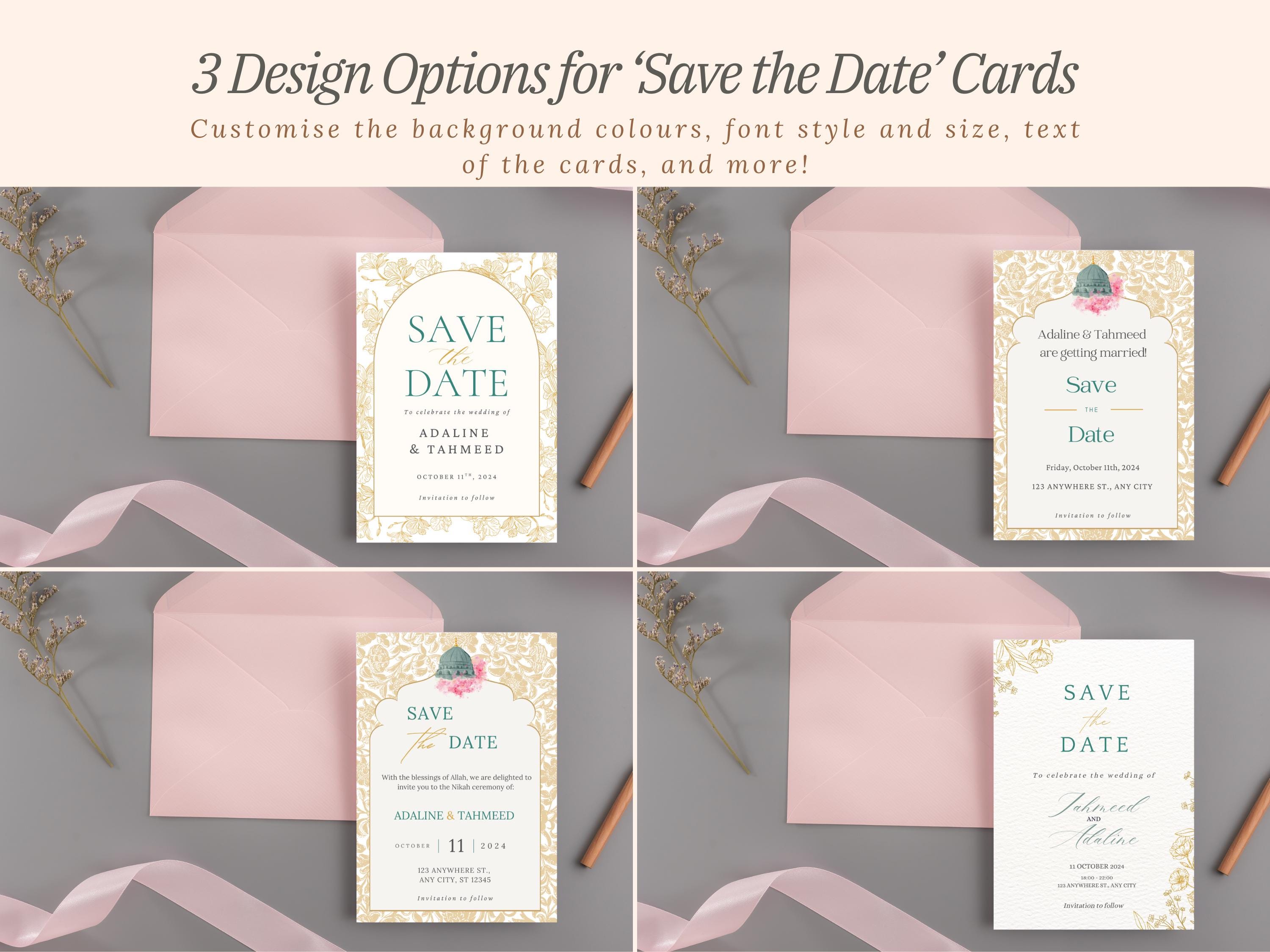Editable Muslim Wedding Invitation Template Bundle | Islamic Wedding ...