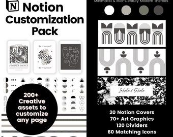 Notion Individualisierungspaket | Notion Icons | Notion Covers | Notion Erweiterungs-Pack