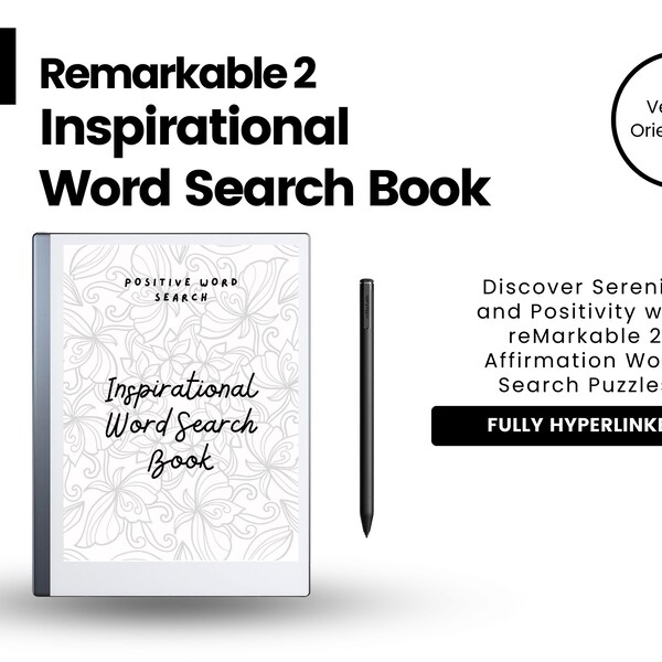 Remarkable 2 Template | Affirmation Puzzles | Adult Activity Book | Mindfulness Activity | Rm2 Tablet | Word Search | Fully Hyper-Linked
