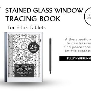 Witraż | Szablon papieru cyfrowego | Książka do śledzenia | Aktywność uważności | Urządzenie do pisania e-atramentem | Sztuka medytacji | W pełni hiperłączone