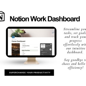 Notion Career Dashboard | Notion Template Business | Notion Work Dashboard | Job Application Tracker | Google Calendar