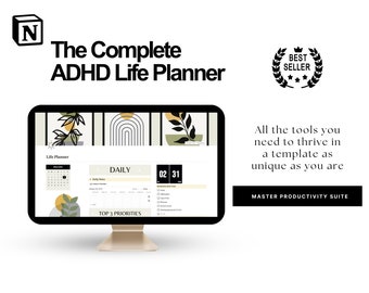 Notion Life Planner | Notion ADHD Planner | Notion Dashboard | Neurodivergent Planner | Google Calendar | Notion Habit Tracker