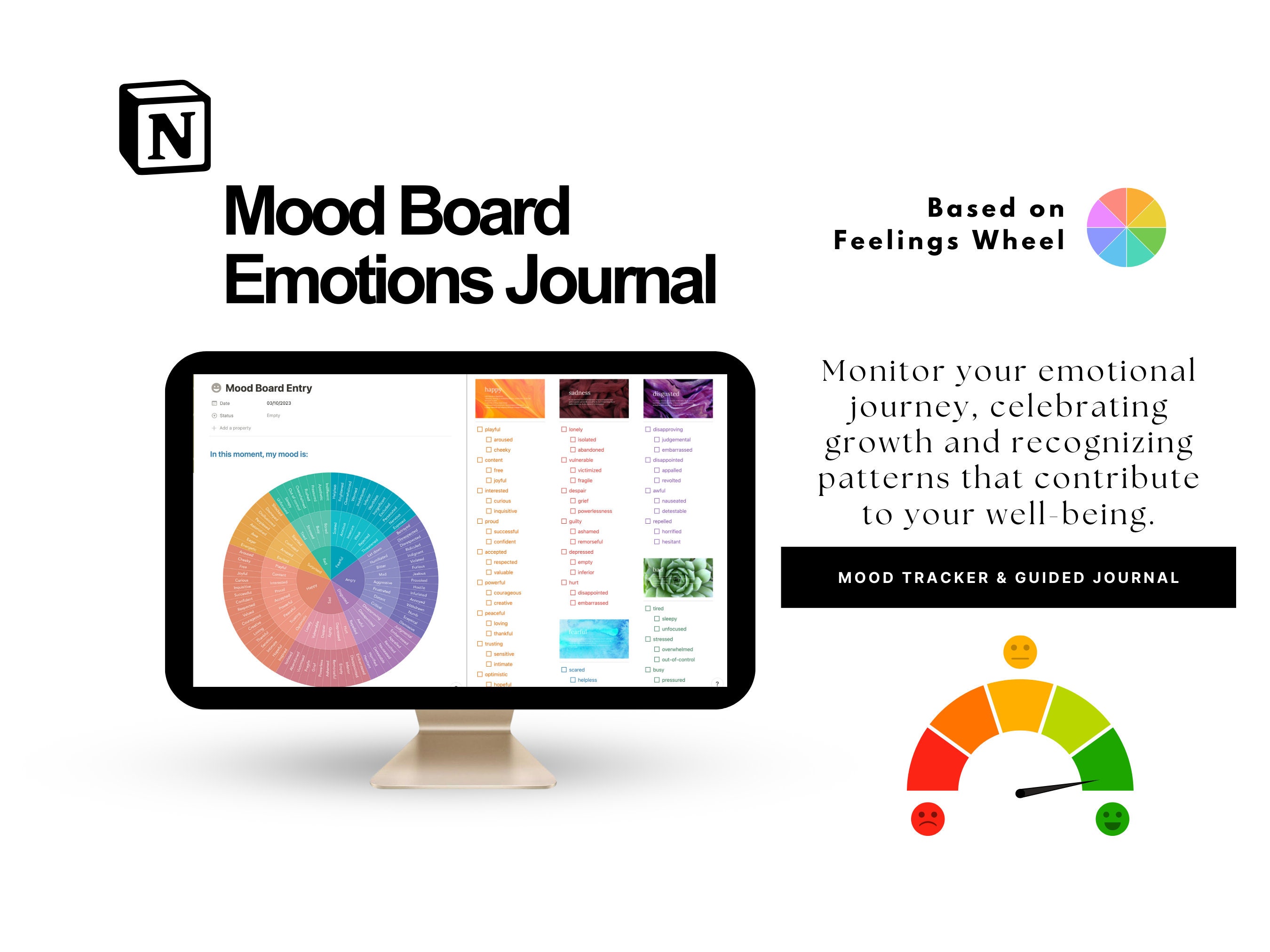 Notion Mood Journal Notion Template Notion Selfcare Template Notion