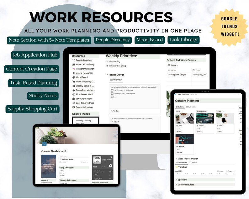 Notion Career Dashboard Notion Template Notion for Work Etsy