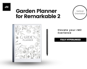 Aménageur de jardin | Modèles de papier numérique | E-Ink Device Planner | Tablette d'écriture à encre électronique | Listes de contrôle et calendriers de jardin pour tablettes à encre électronique