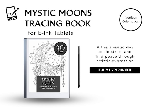 Boho Moons Tracing Book | Mindfulness Activity |  E-Ink Tracing Book Template | Rm2 Tablet | Meditation Art | Fully Hyper-Linked