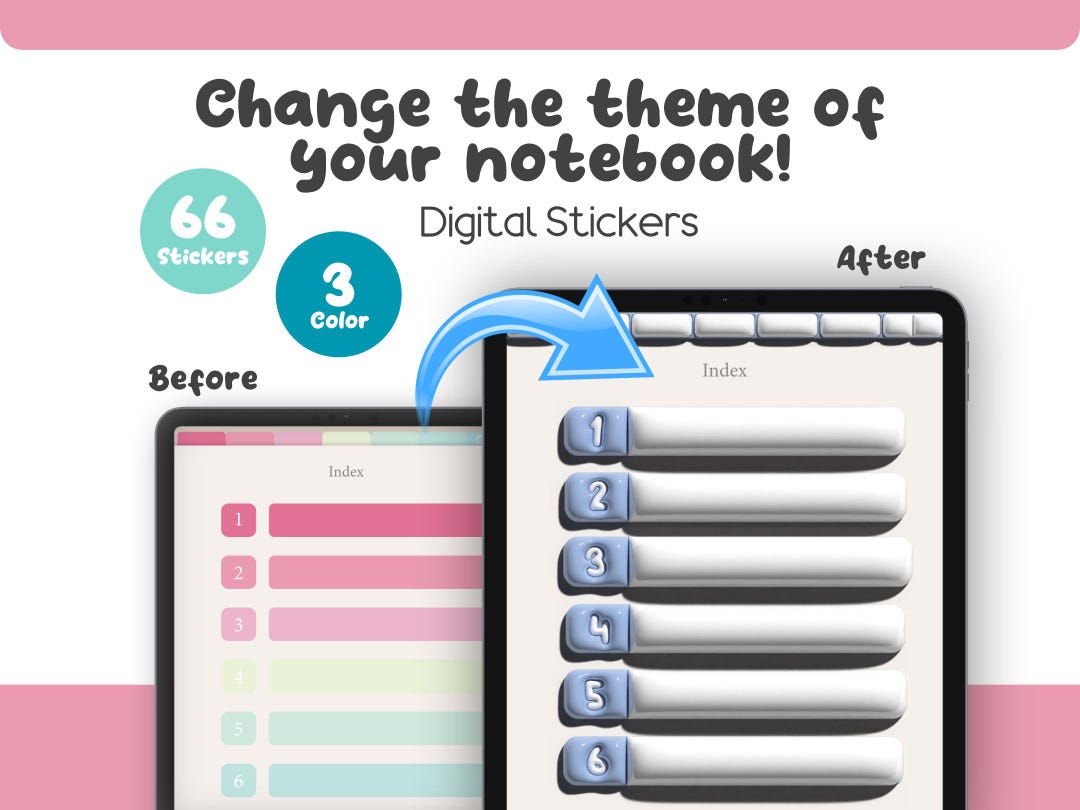 3d Note Sticker 3D Goodnotes Digital Stickers Theme, Realistic, Digital Planner ...
