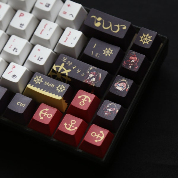 Vtuber Hololive JP Houshou Marine Theme PBT Keycaps